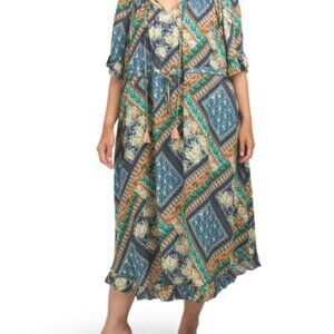 NWT  JOHNNY WAS PLUS Jules Midi Dress Multicolor -